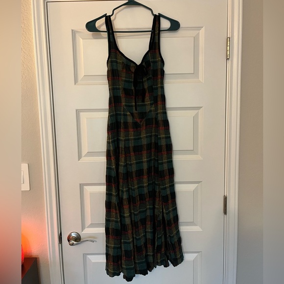 Free People Freya Plaid Midi Dress - Picture 4 of 7